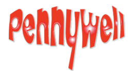 Red logo text spelling Pennywell with a playful, bold font style